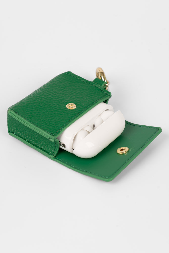 asher-wireless-earbuds-case-green-faux-leather-with-earphones-inside
