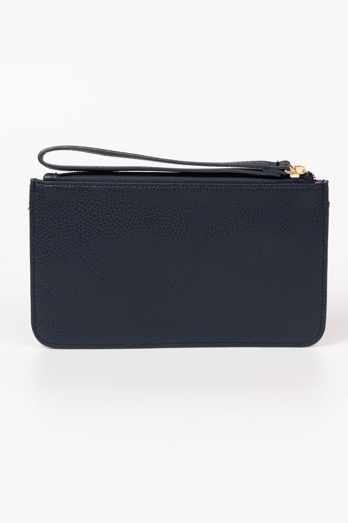 tate-passport-holder-clutch-wallet-navy-blue-pebbled-faux-leather-wrist-strap