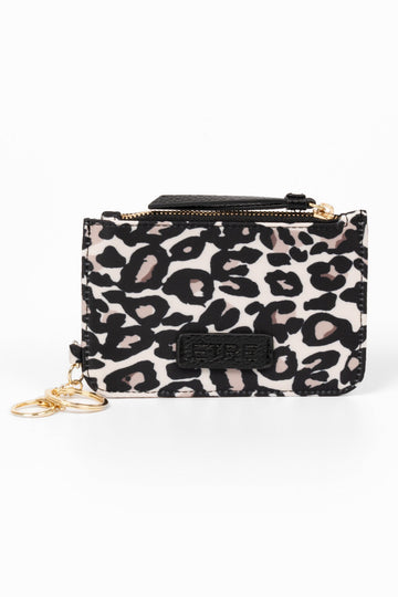 florrie-card-holder-wallet-cream-leopard-print-nylon-front-view-two-clip-on-attachments