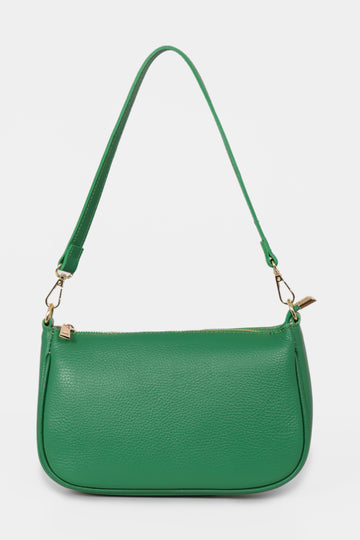 chloe-italian-leather-baguette-bag-bright-green-pebbled-front-view-shoulder-strap