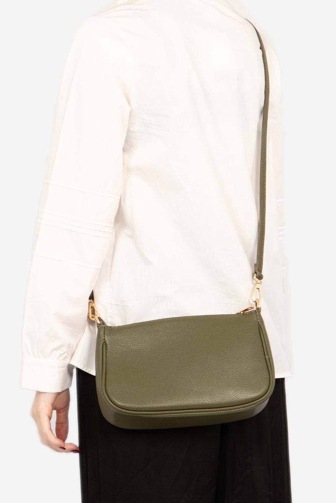 chloe-italian-leather-baguette-bag-khaki-pebbled-model-wearing-crossbody