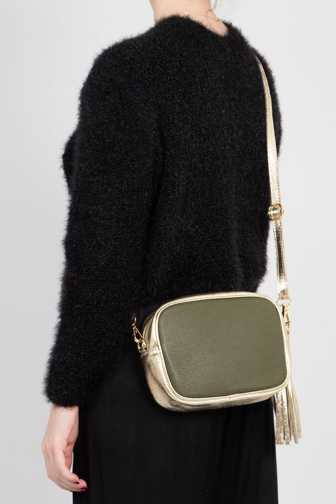 beau-italian-leather-crossbody-bag-khaki-gold-pebbled-worn-by-model