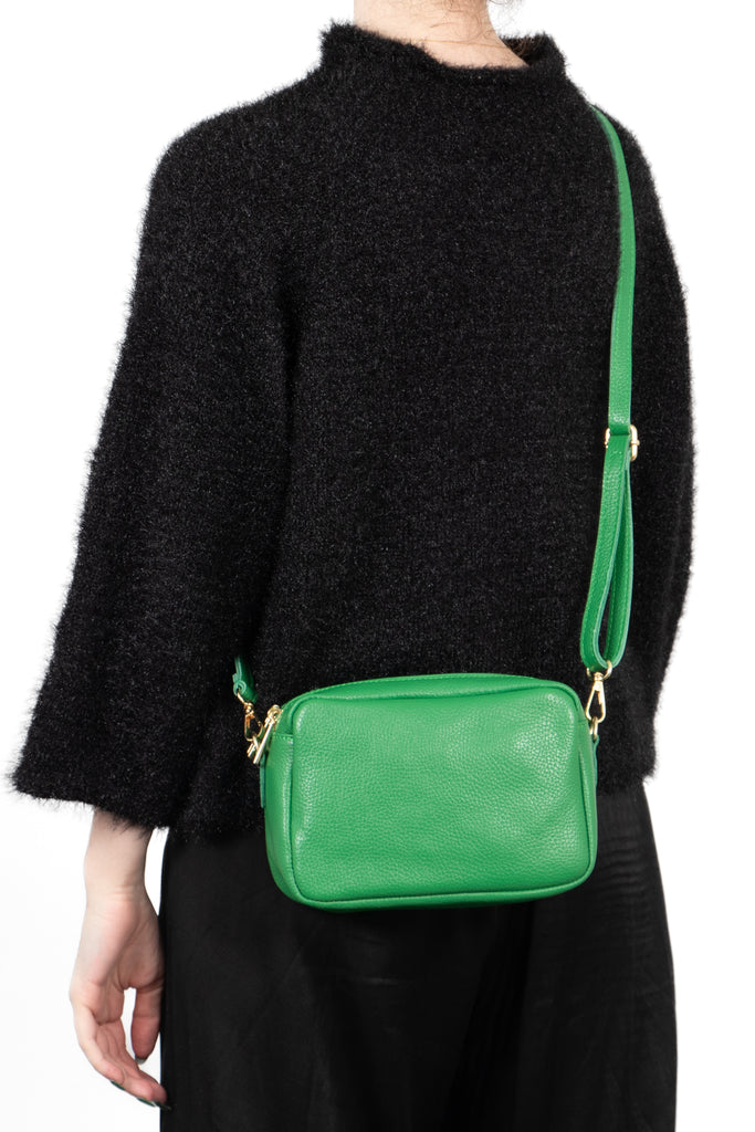naomi-italian-leather-crossbody-bag-bright-green-pebbled-worn-by-model