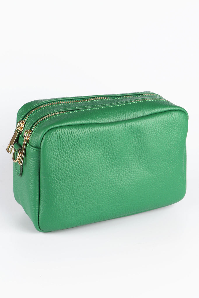 naomi-italian-leather-crossbody-bag-bright-green-pebbled-two-compartments-zips