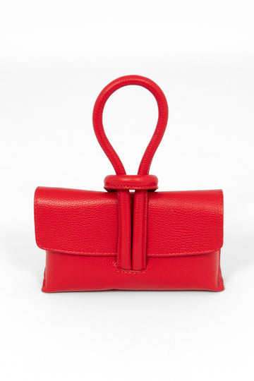 trixie-italian-leather-wristlet-clutch-bag-red-pebbled-front-view-knot-wrist-fastening