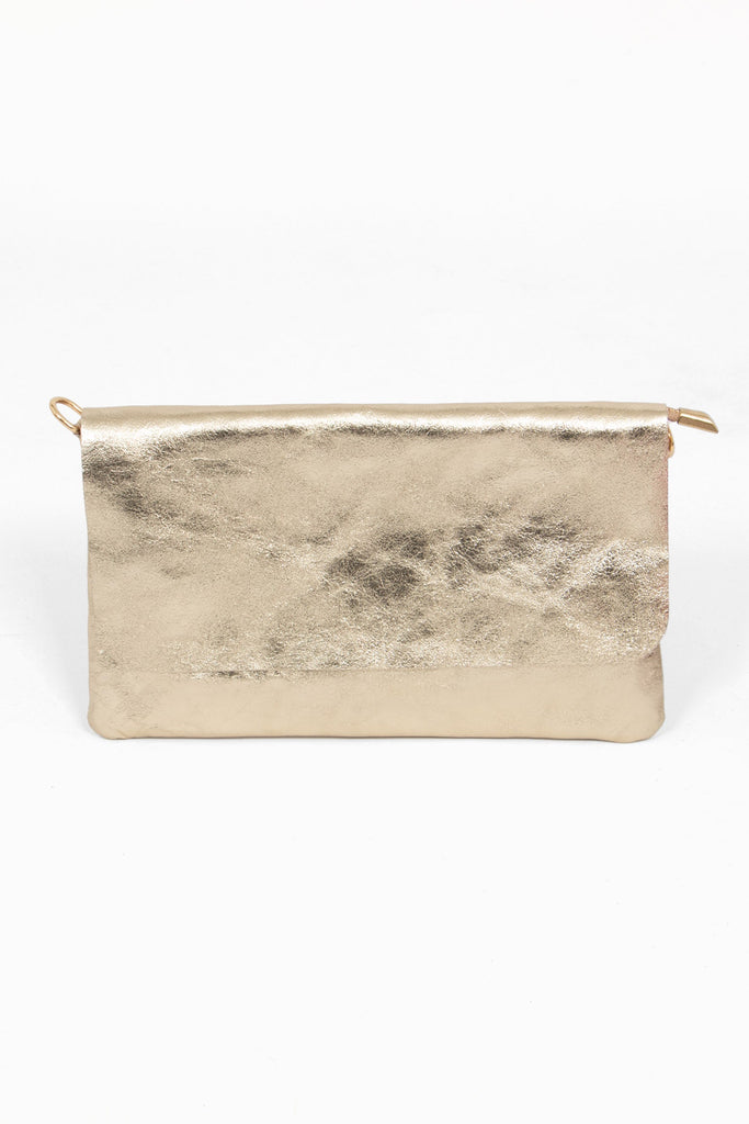 britta-italian-leather-clutch-bag-gold-metallic-front-view-folded-over