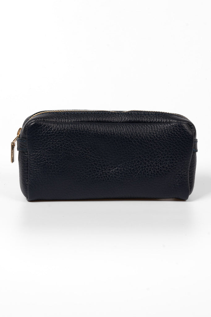 allegra-italian-leather-cosmetic-bag-navy-blue-pebbled-zip-closing