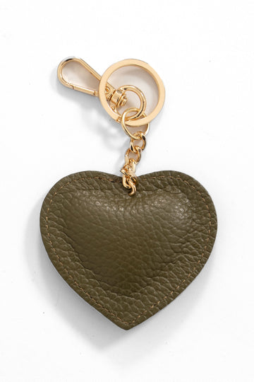 valentina-italian-leather-love-heart-keyring-khaki-pebbled-green-accessory