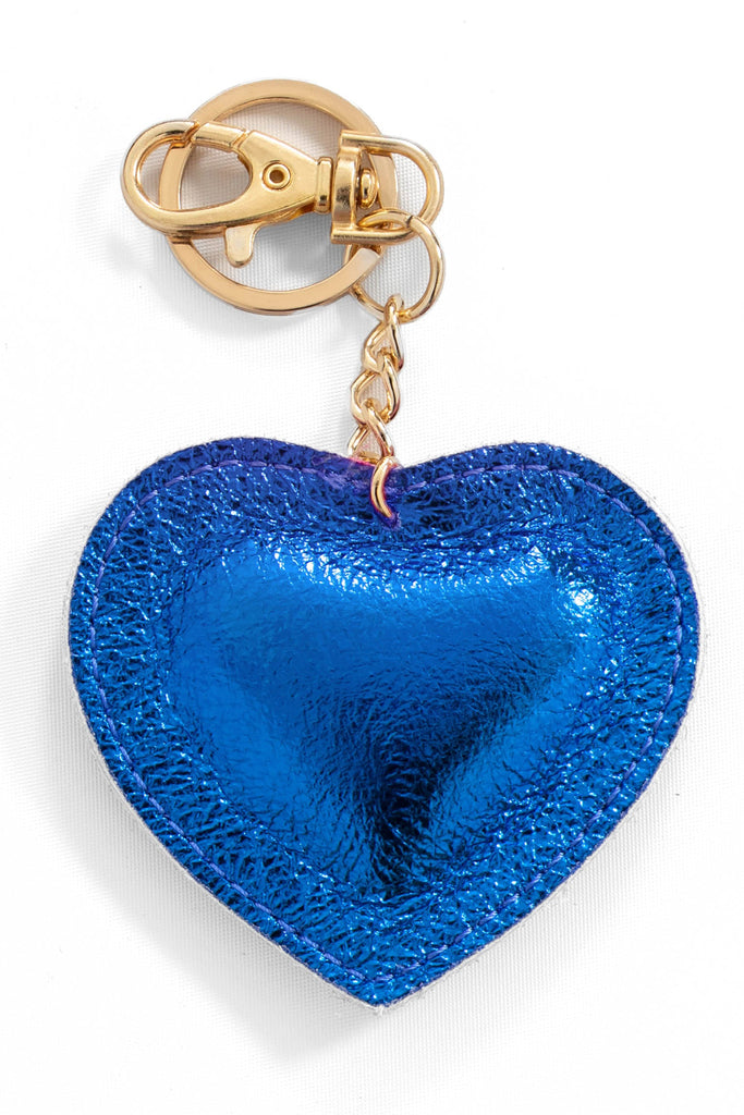 valentina-italian-leather-love-heart-keyring-blue-metallic-close-up