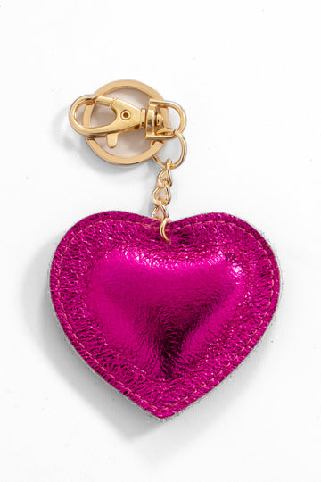 valentina-italian-leather-love-heart-keyring-raspberry-metallic-close-up