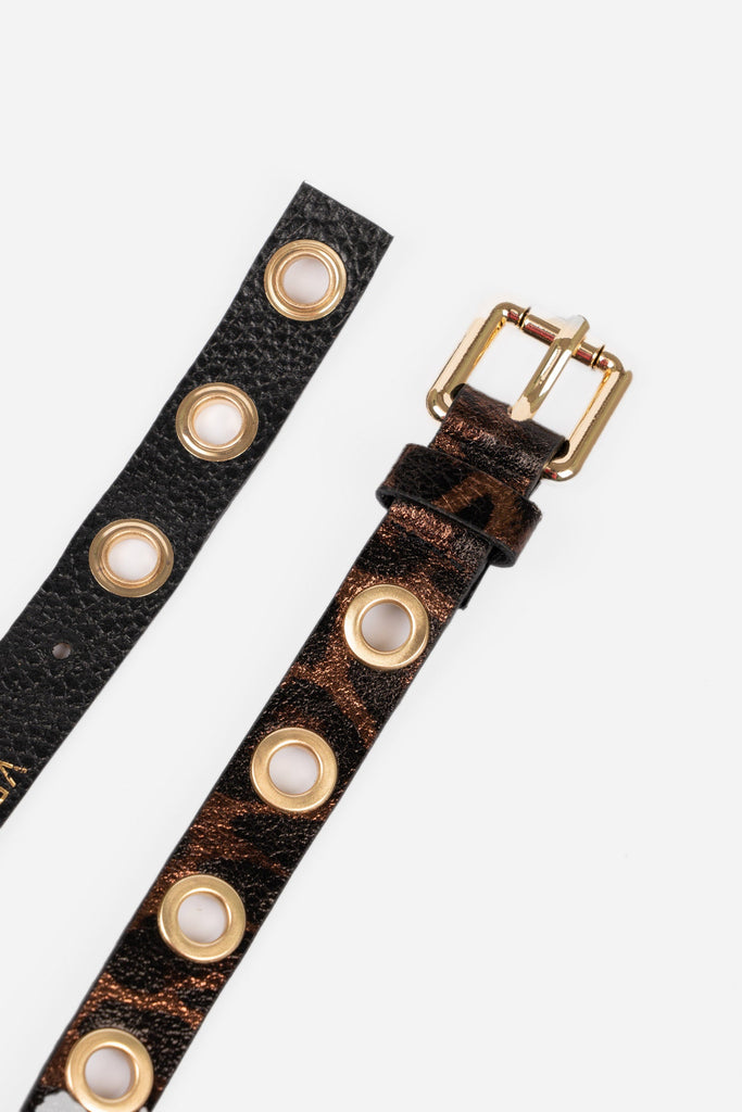 archer-italian-leather-skinny-porthole-belt-bronze-leopard-print-close-up
