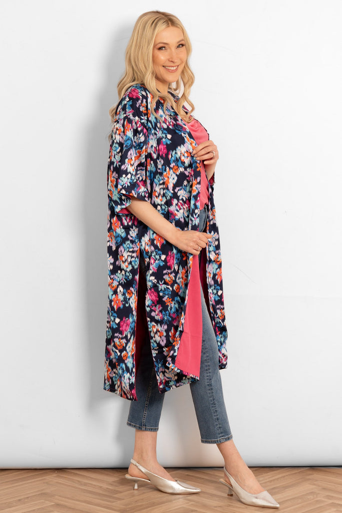 lined-silky-mid-length-kimono-jacket-navy-blue-floral-pink-inner-lining