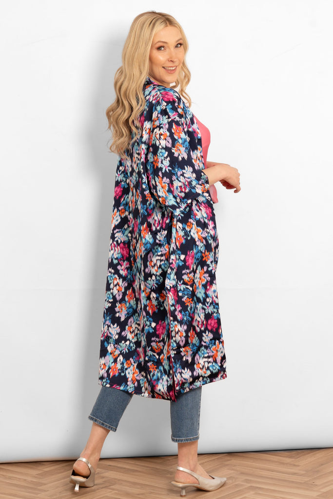 lined-silky-mid-length-kimono-jacket-navy-blue-floral-rear-view-midi-length