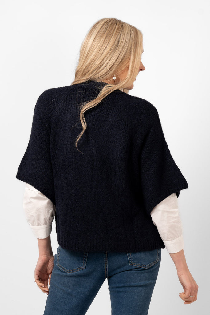 amelia-short-sleeve-wool-blend-cardigan-navy-blue-back-of-the-cardigan-showing-the-short-sleeve-design