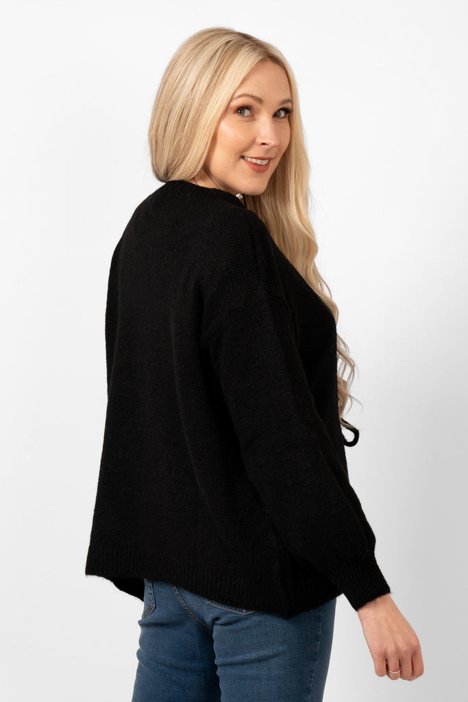 cassidy-tie-front-wool-blend-cardigan-black-side-view-showing-the-long-sleeve-design