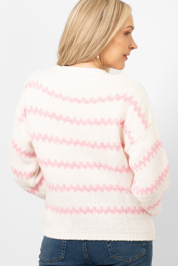 kennedy-wool-blend-jumper-white-light-pink-wavy-stripe-knitted-sweater-worn-on-model