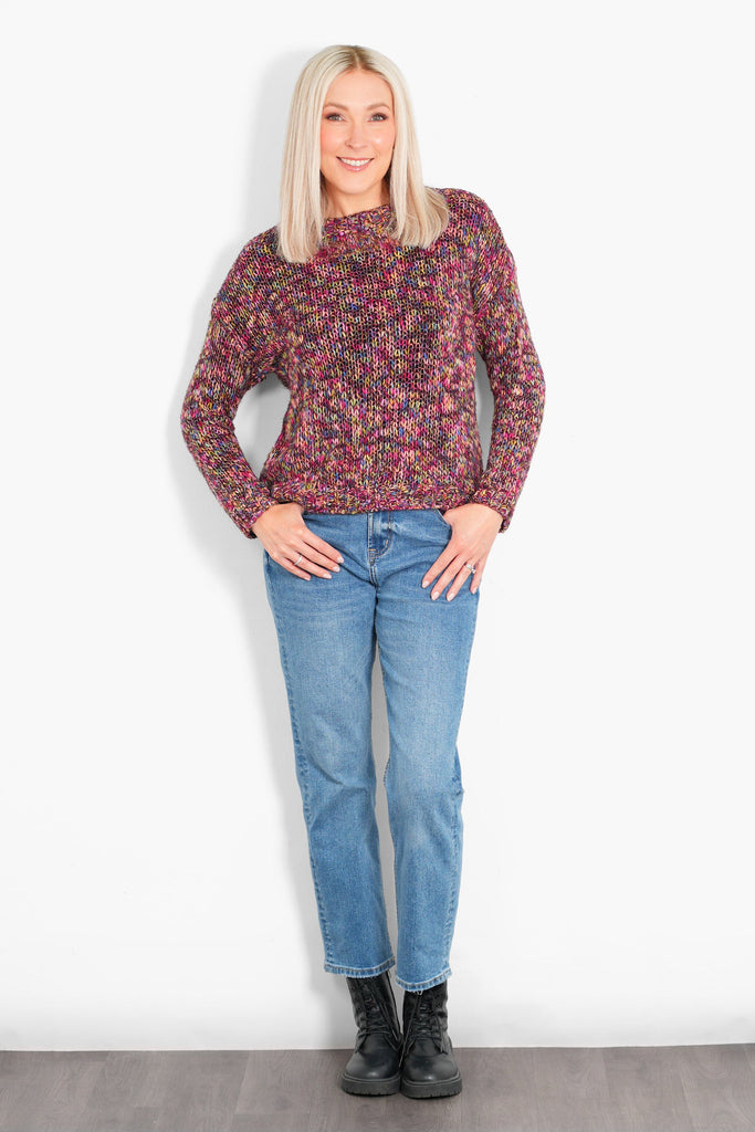 wyatt-wool-blend-jumper-berry-speckled-styled-casual-jeans