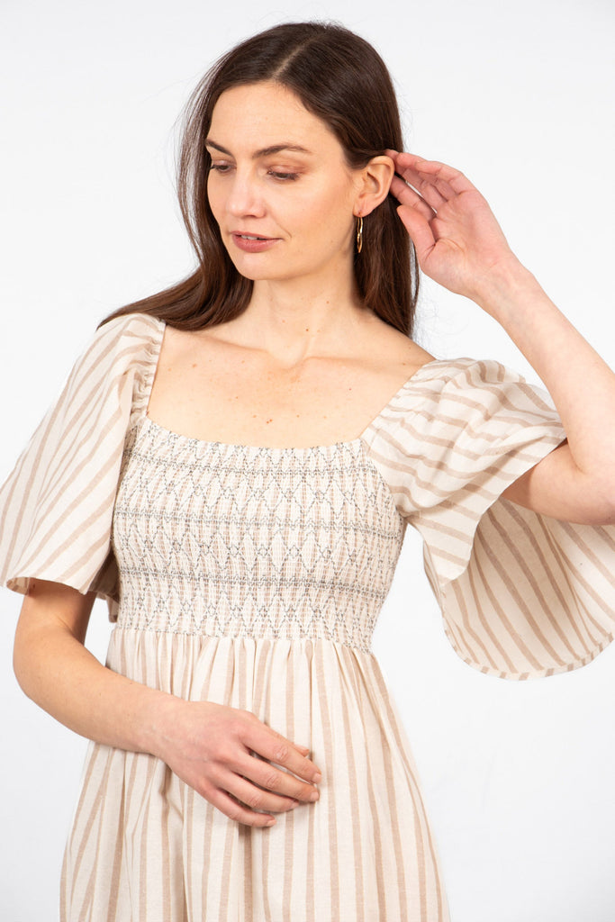 briar-milkmaid-maxi-dress-cream-striped-wide-angel-sleeves-shirred-bodice