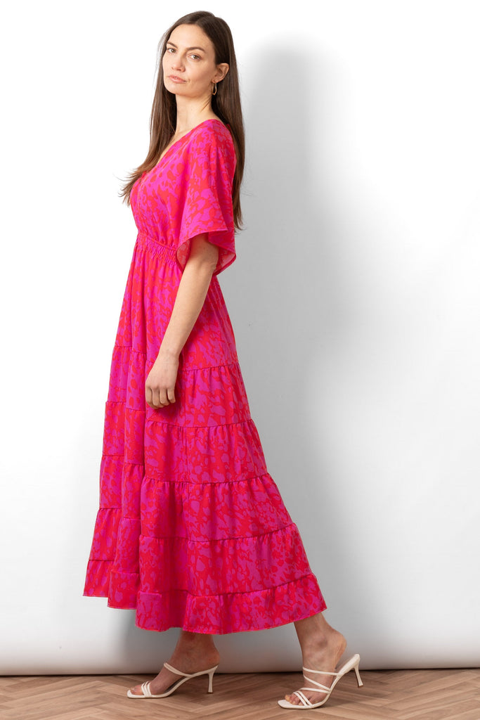 sienna-maxi-kaftan-dress-hot-pink-abstract-print-tiered-skirt