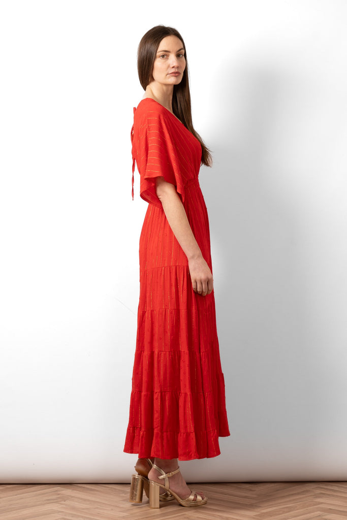 sienna-maxi-kaftan-dress-red-metallic-stripe-batwing-sleeve