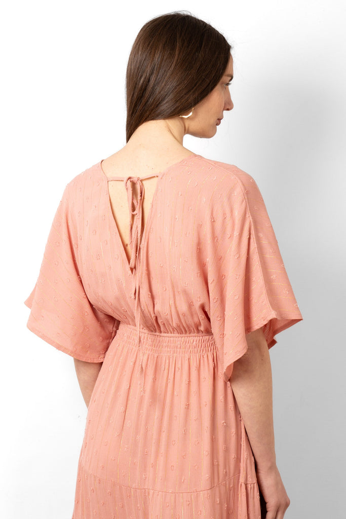 sienna-maxi-kaftan-dress-pink-gold-metallic-stripe-neck-tie-back