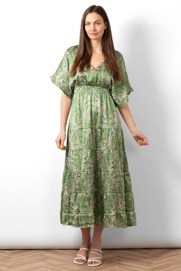 sienna-maxi-kaftan-dress-green-paisley-print-on-model-front-view