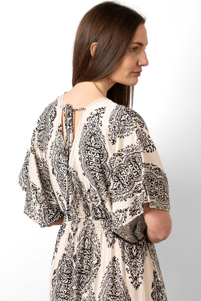 sienna-maxi-kaftan-dress-cream-mandala-print-front-view-model