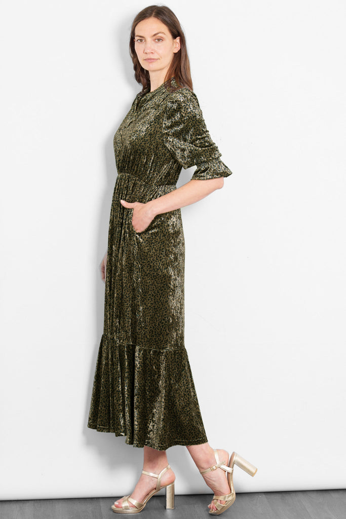 pandora-v-neck-midaxi-dress-khaki-velvet-leopard-side-pockets