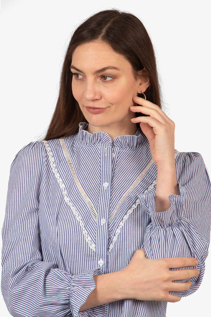 esme-v-panel-cotton-shirt-blue-pinstripe-frilled-grandad-collar