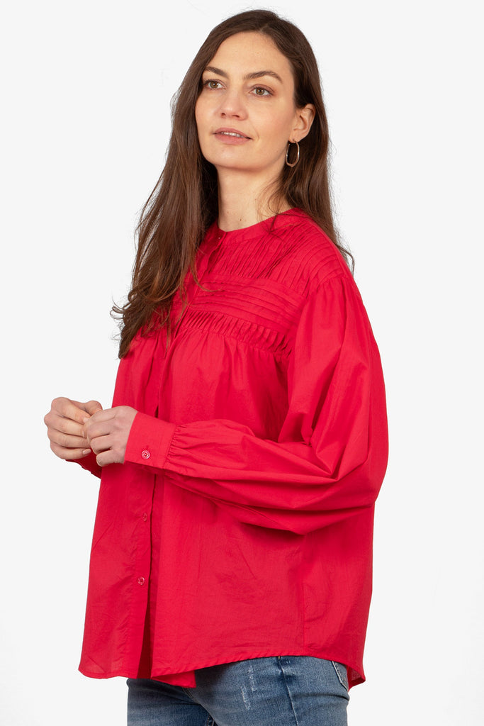libby-long-sleeve-button-down-cotton-shirt-red-pleated-oversized-loose