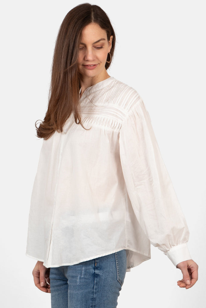 libby-long-sleeve-button-down-cotton-shirt-white-pleated-blouson-cuffs