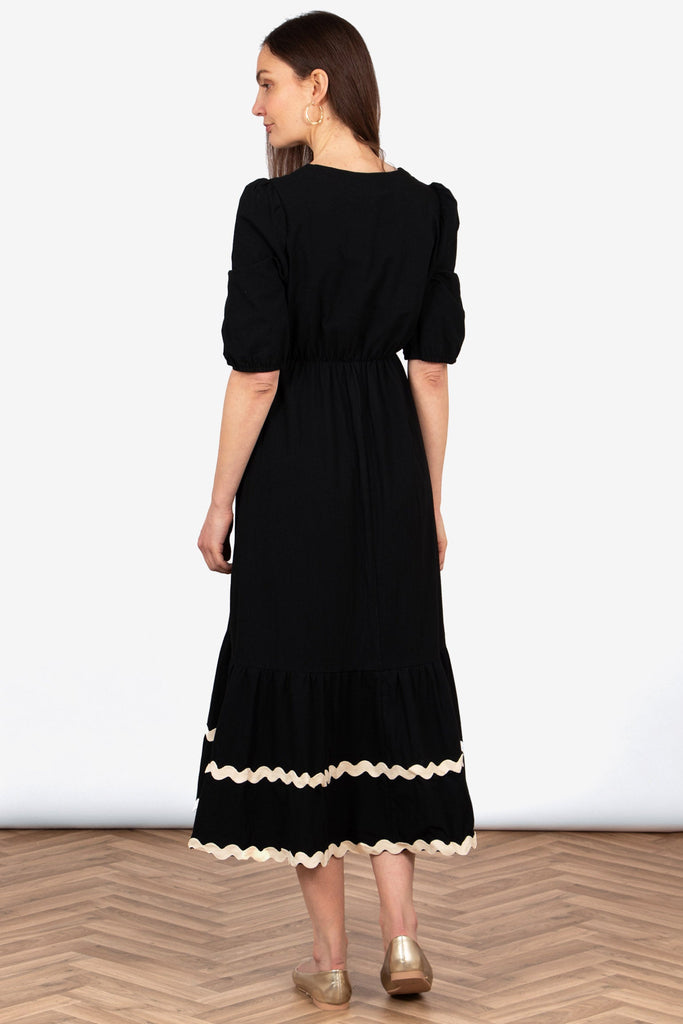 bailey-puff-sleeve-maxi-dress-black-stone-wavy-trim-elbow-length-sleeves