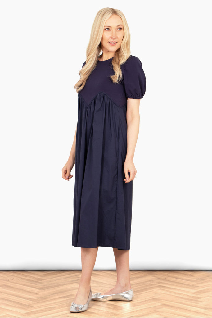 sawyer-cotton-midaxi-dress-navy-blue-jersey-mix-short-sleeves