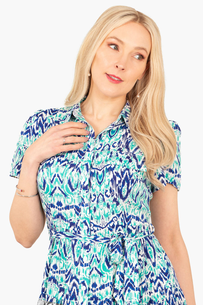 liberty-midi-shirt-dress-blue-aztec-print-collar-waist-tie