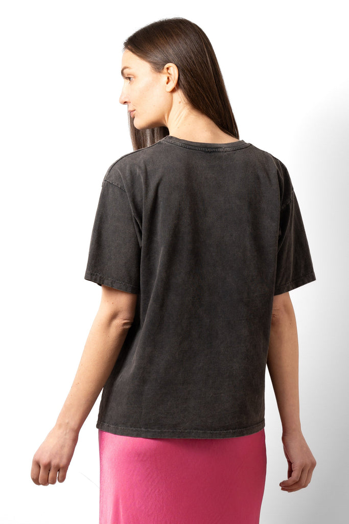 love-cotton-t-shirt-black-pink-rear-view-plain-round-neck