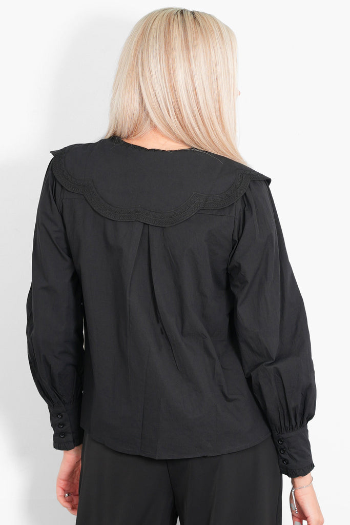 cammie-long-sleeve-cotton-shirt-black-pilgrim-collar-rear-pleated