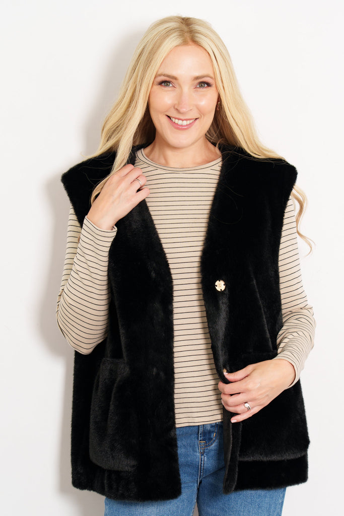 saskia-v-neck-gilet-black-faux-fur-relaxed-sleeveless-layer