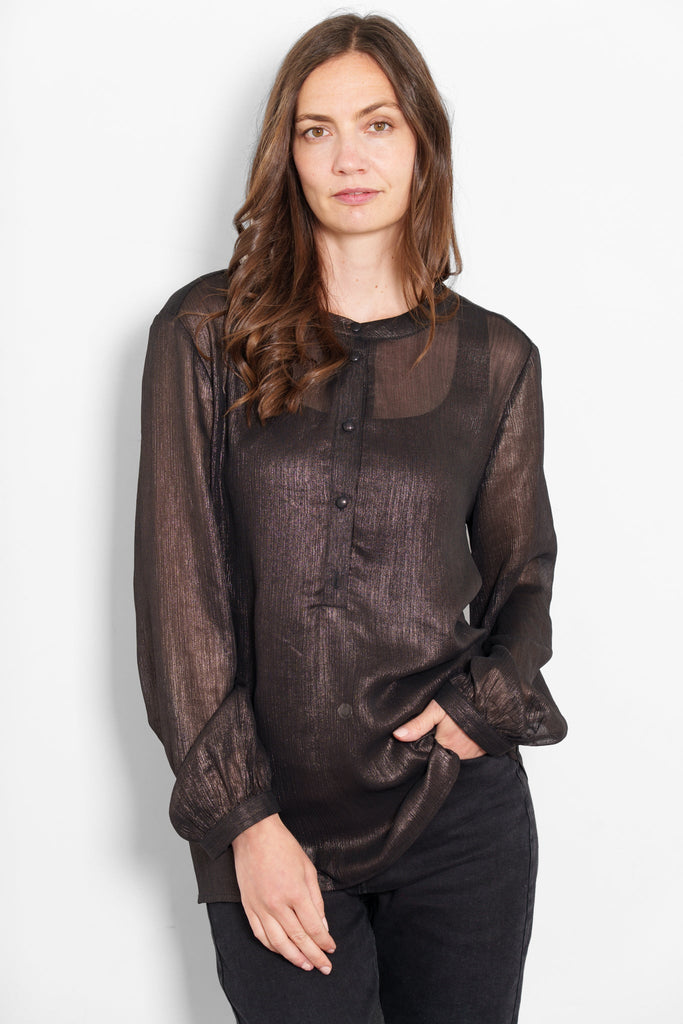 odette-long-sleeve-blouse-dark-grey-model-front-view-see-through