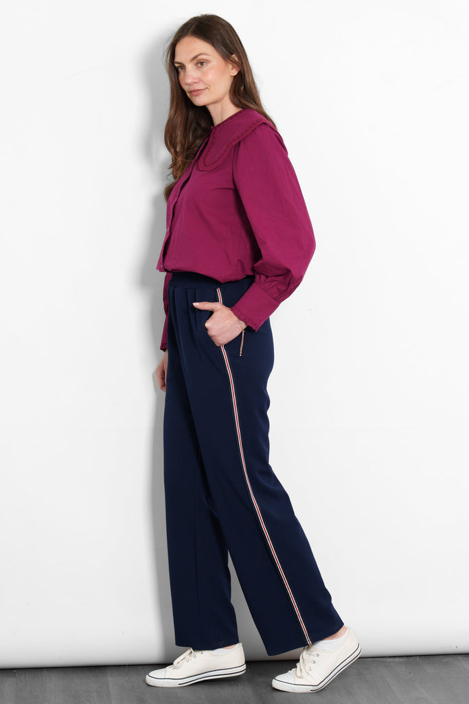 margot-wide-leg-trousers-navy-blue-red-stripe-styled-on-model