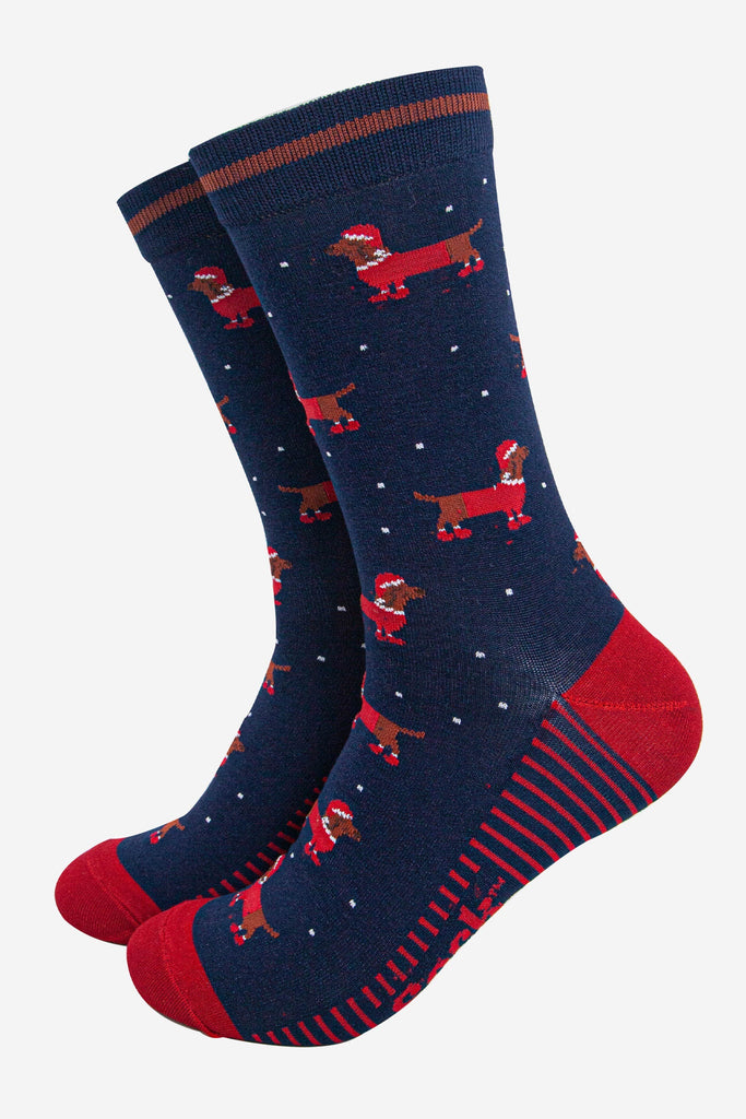 mens-socks-gift-box-navy-winter-sausage-dogs-santa-hats