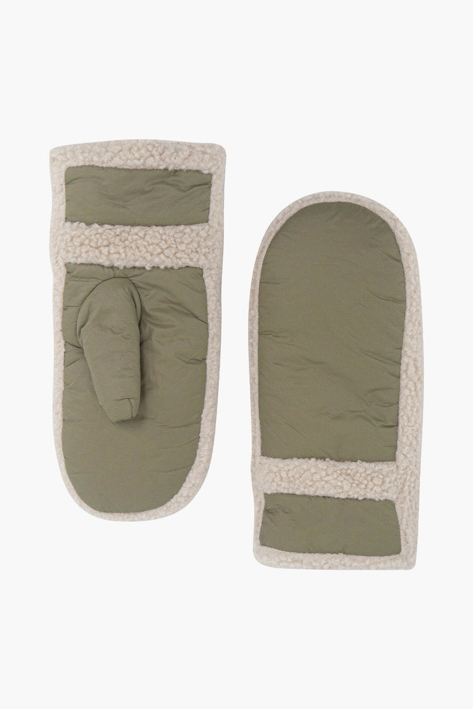 orla-khaki-borg-trim-mittens-water-resistant