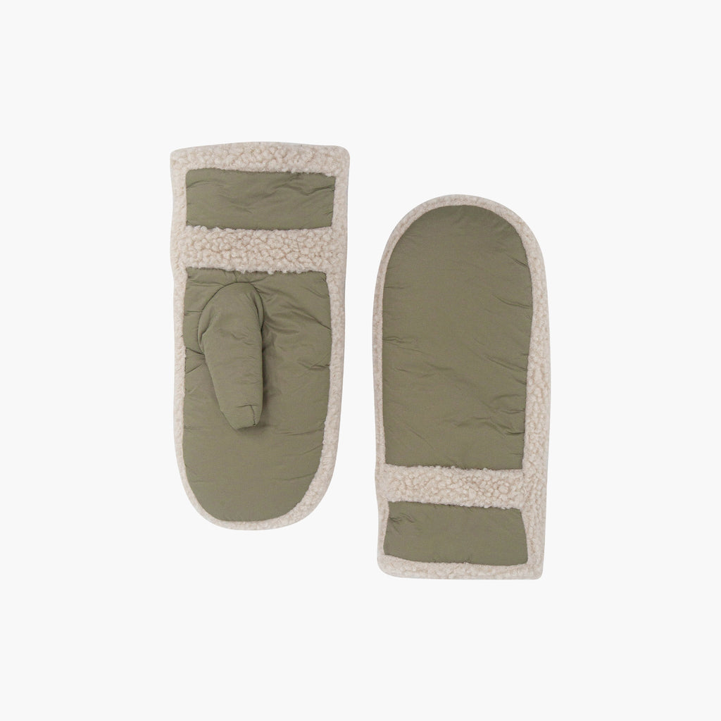 orla-khaki-borg-trim-mittens-water-resistant