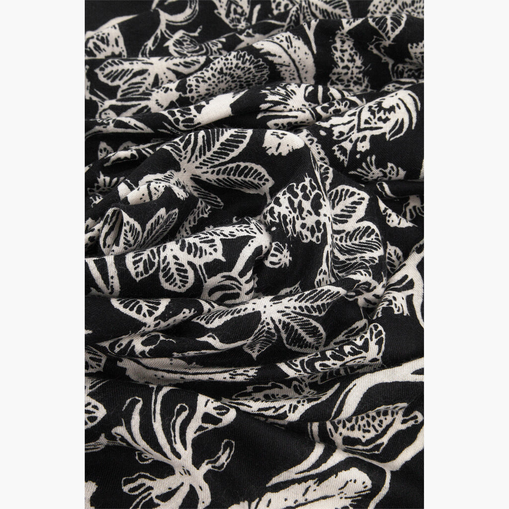 darla-black-floral-lightweight-scarf-solid-border-close-up-fabric