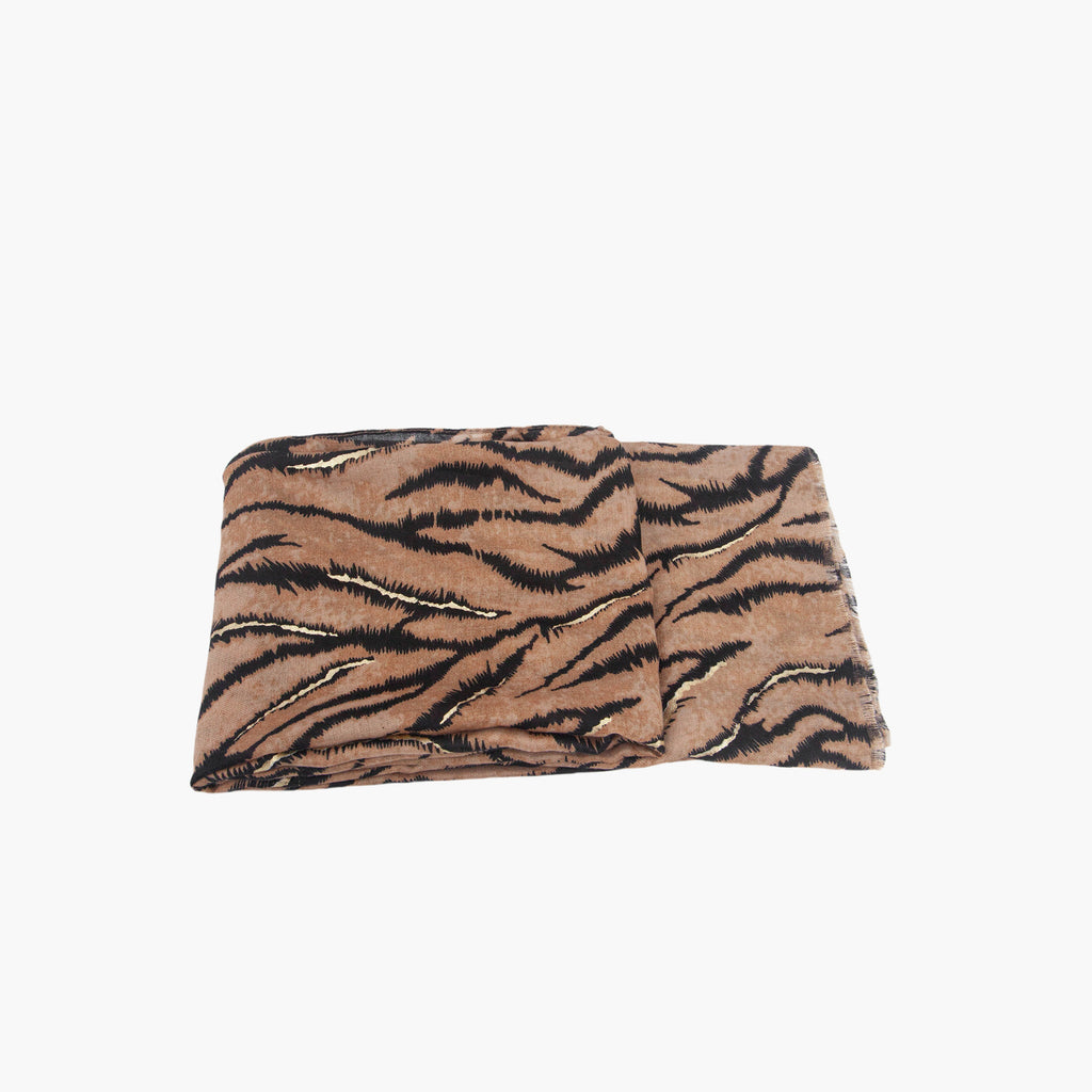 annika-brown-tiger-stripe-lightweight-scarf-folded