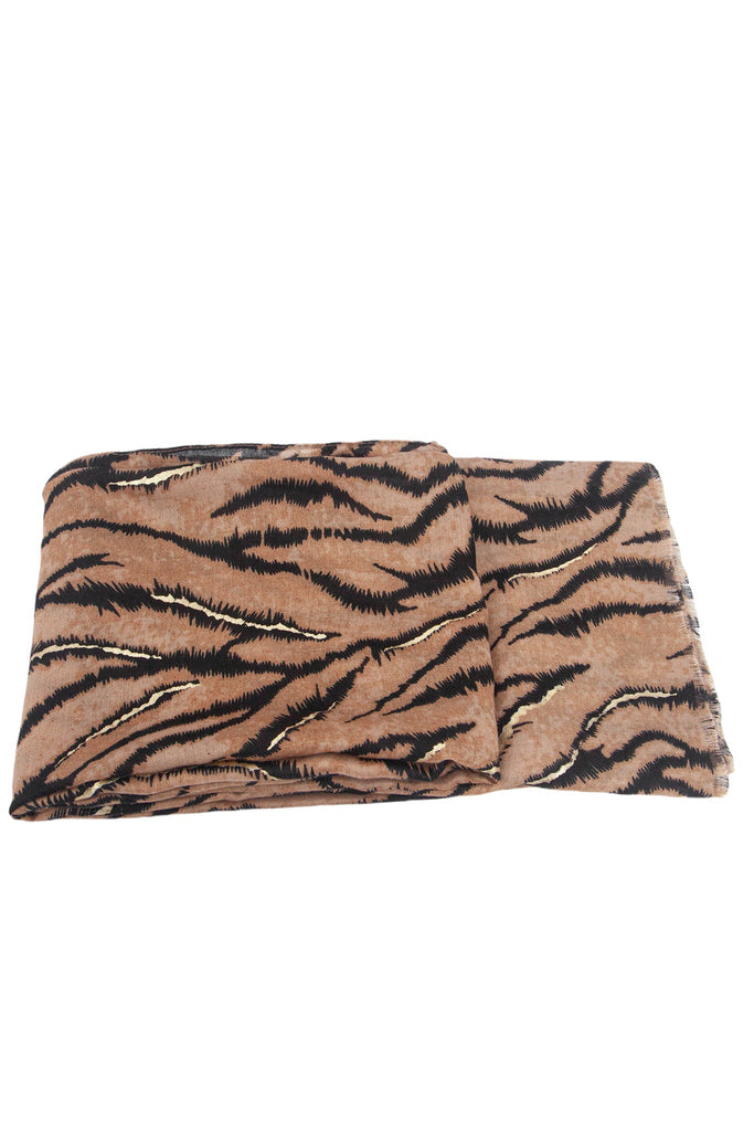 annika-brown-tiger-stripe-lightweight-scarf-folded