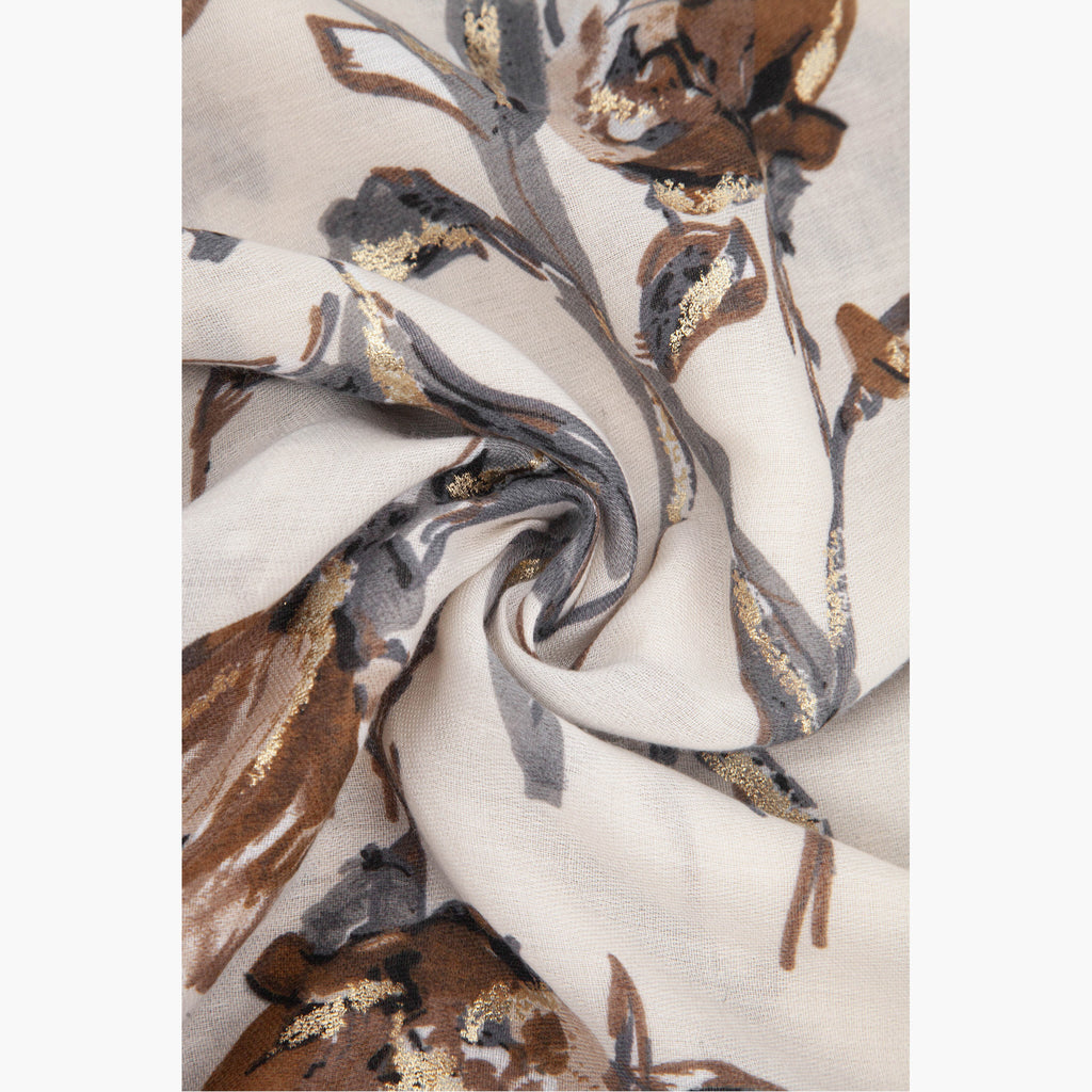 vaeda-cream-floral-lightweight-scarf-close-up-material