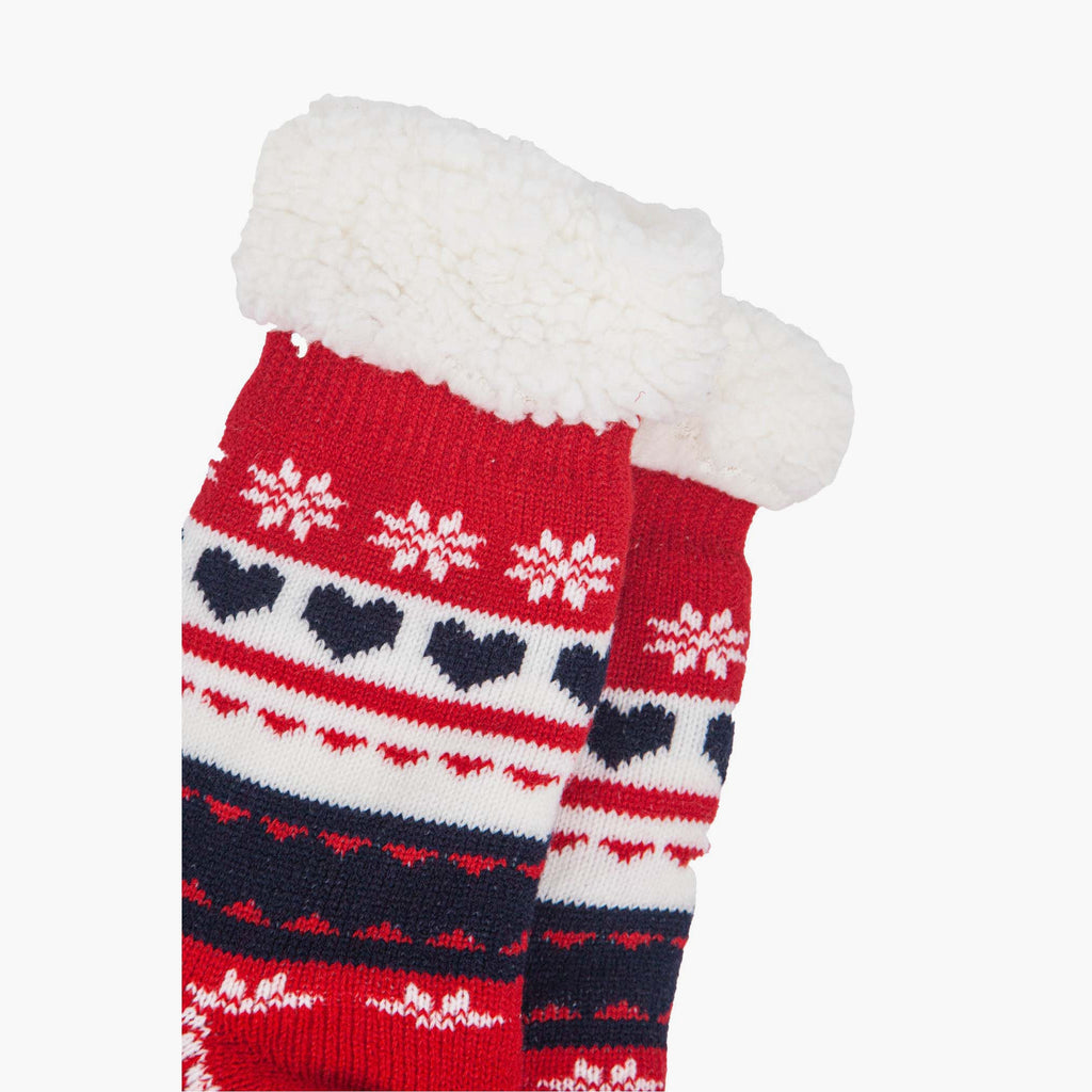 womens-long-slipper-socks-navy-red-fair-isle-close-up-pattern