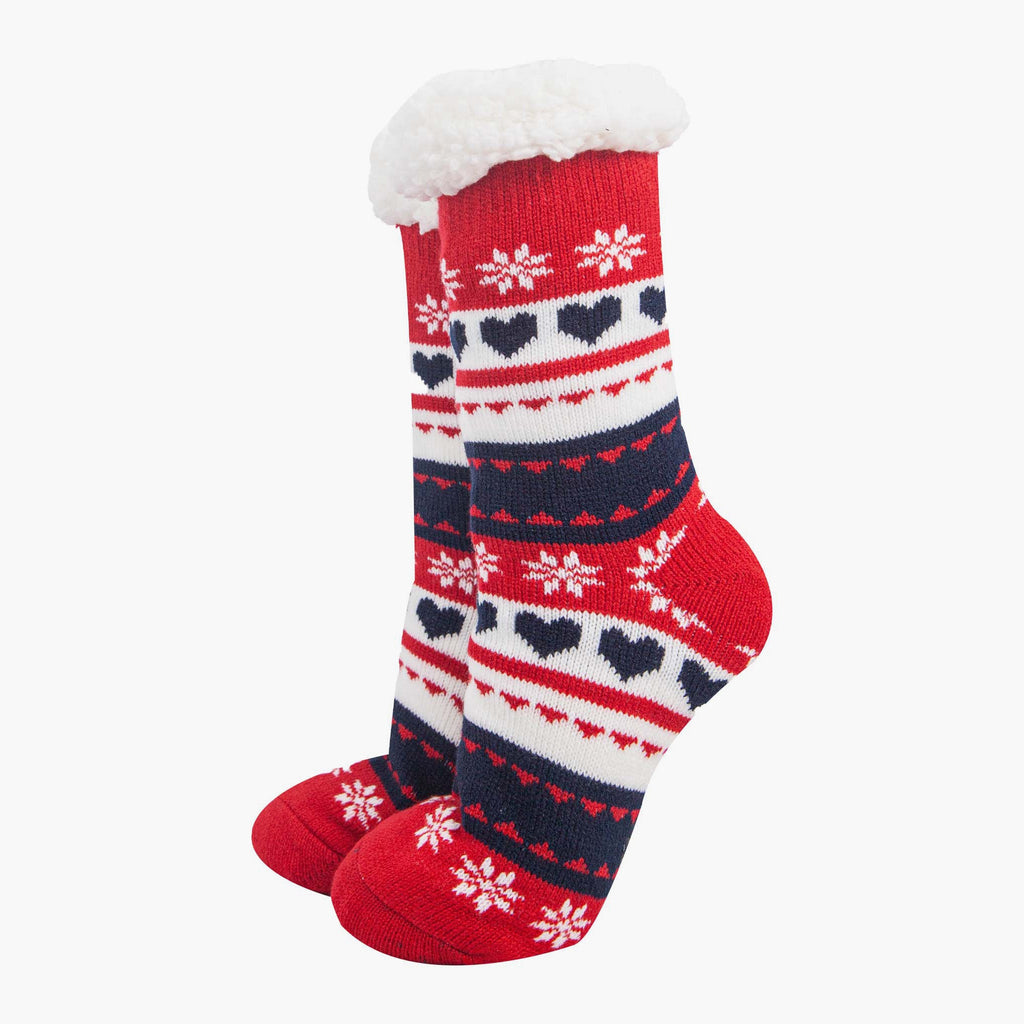 womens-long-slipper-socks-navy-red-fair-isle-warm-fleece