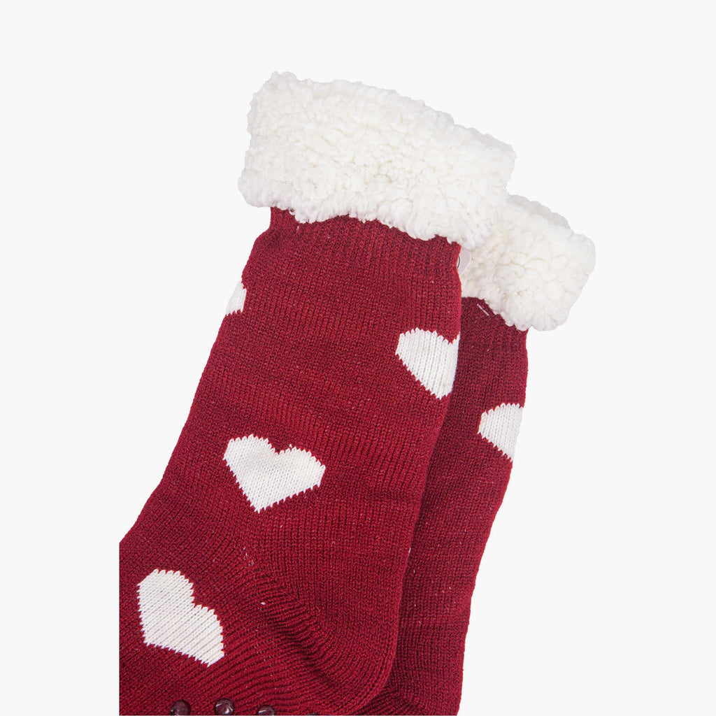 womens-long-slipper-socks-red-heart-close-up-fleece-lining