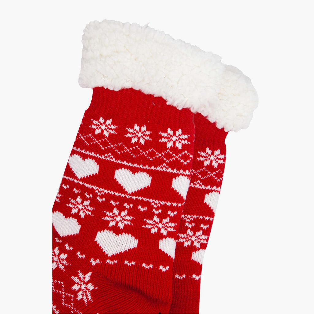 womens-long-slipper-socks-red-fair-isle-close-up-pattern
